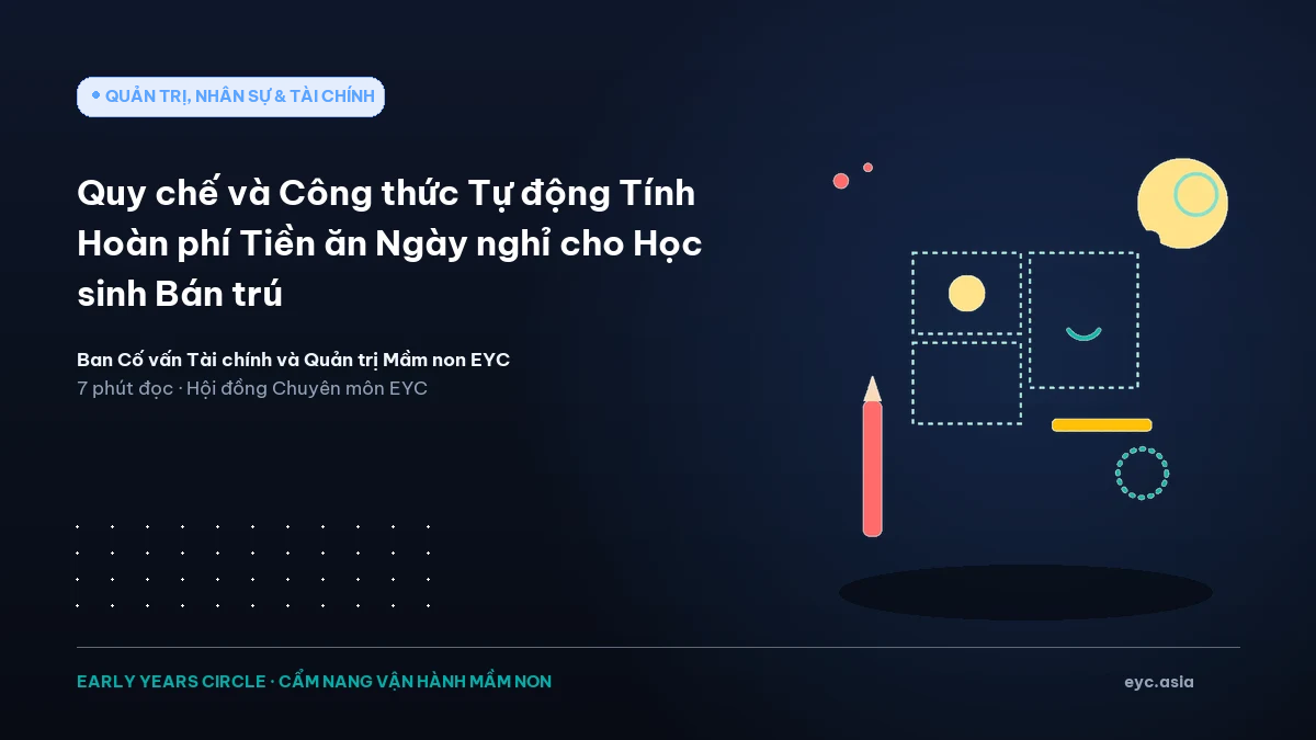Quy chế và Công thức Tự động Tính Hoàn phí Tiền ăn Ngày nghỉ cho Học sinh Bán trú