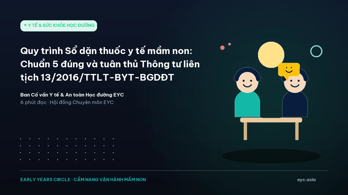 Quy trình Sổ dặn thuốc y tế mầm non: Chuẩn 5 đúng và tuân thủ Thông tư liên tịch 13/2016/TTLT-BYT-BGDĐT